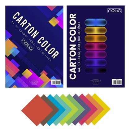 Carton color a4 200g 100coli/set nebo 20100