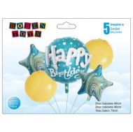 Balon folie aluminiu happy b-day albastru tz-s5026