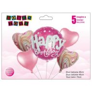 Balon folie aluminiu happy b-day roz tz-s5027