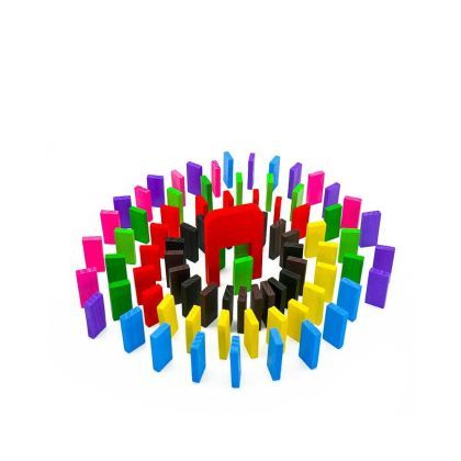 Domino din lemn colorat 100pcs/ cutie zx-018