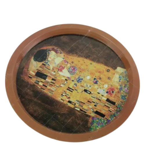 Tava rotunda din metal sarutul de gustav klimt 32cm 409186