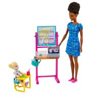 Papusa - Barbie - Set mobilier cu Profesoara bruneta - Mattel