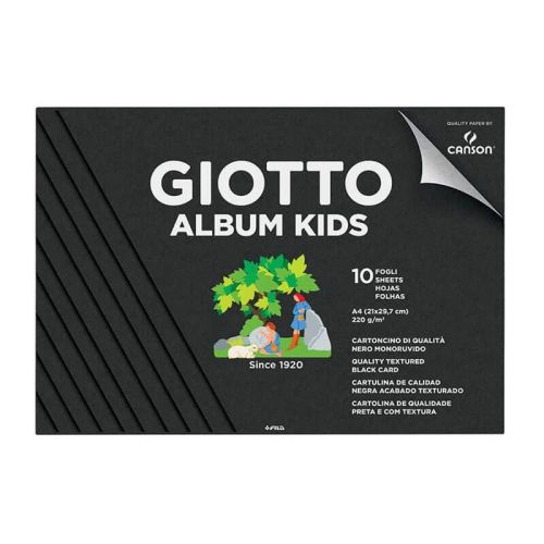 Bloc desen hartie neagra a4 10foi 200gr giotto fl0580600