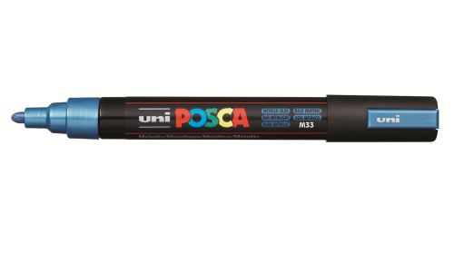 Marker uni pc-5m posca 18-25mm albastru metalizat