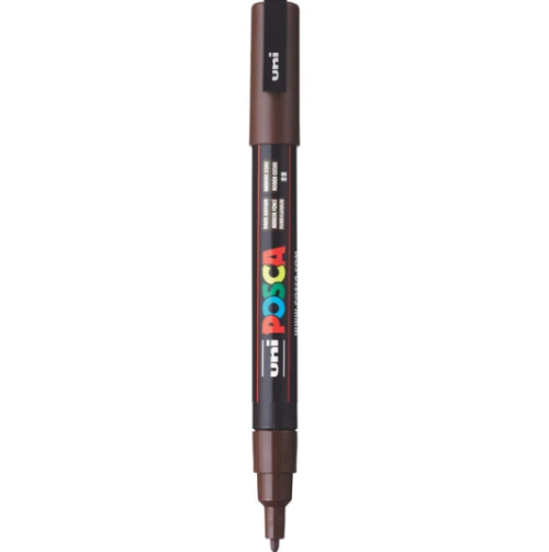 Marker uni pc-3m posca 09-13mm maro inchis