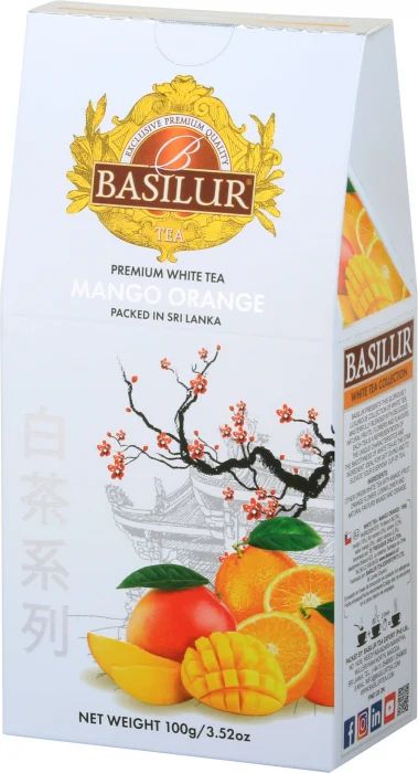 Basilur ceai refill white tea mango orange 100g 72186