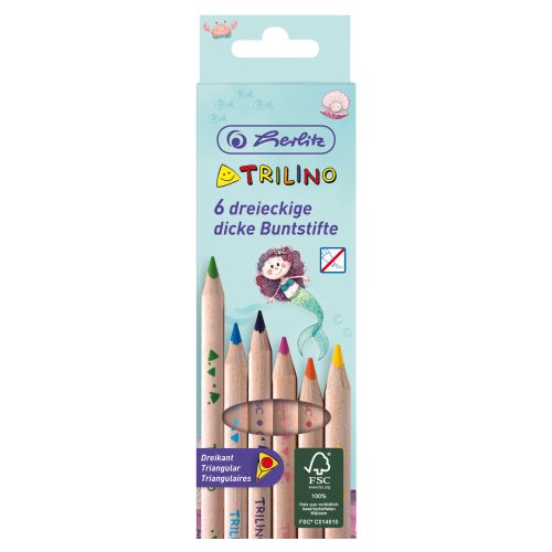 Creioane color triunghiular trilino mermaid set 6 50040919