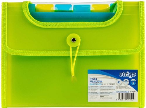 Dosar strigo plastic ext a5 6 comp verde sf041