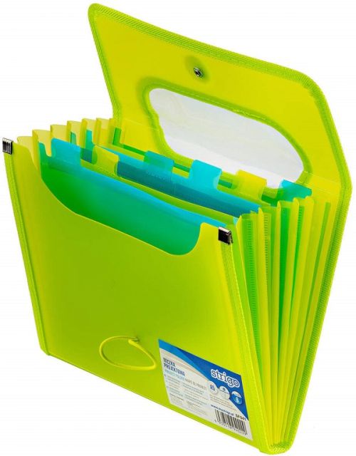 Dosar strigo plastic ext a5 6 comp verde sf041