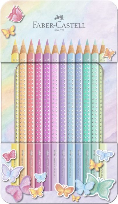 Set cadou 12 creioane colorate pastel sparkle fc201910