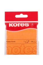 Notes adeziv 75*75mm portocaliu neon 100 file kores ko47074