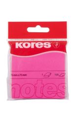 Notes adeziv 75*75mm roz neon 100 file kores ko47075