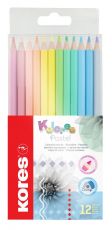 Creioane colorate 12 cul pastel kores ko93311
