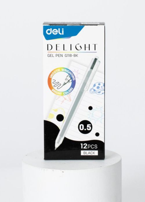 Pix cu gel cu mecanism 0.5mm negru delight dleg118-bk