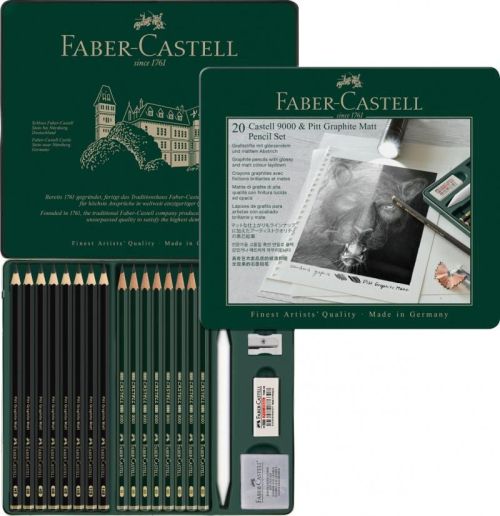 Set 20 buc creion grafit mat+castell 9000 fc115224