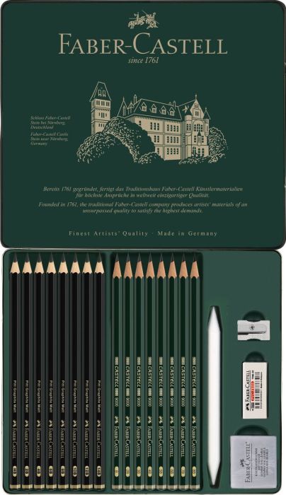 Set 20 buc creion grafit mat+castell 9000 fc115224