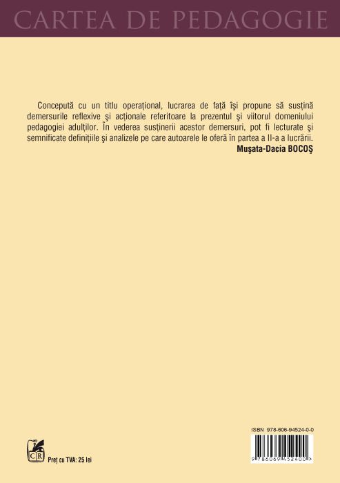 Pedagogia adultilor - Muaata Bocos, Ramona Radut-Taciu, Cornelia Stan