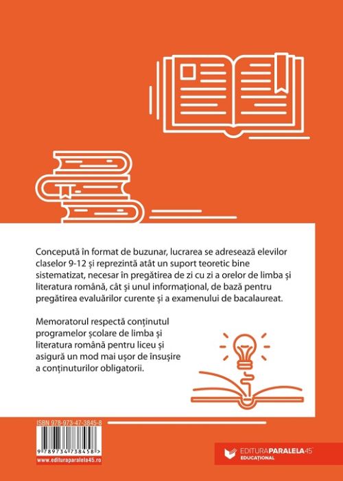 Memorator de limba si literatura romana. Clasele IX-XII - Mihaela Daniela Cirstea, Laura Raluca Surugiu