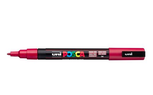 Marker uni pc-3m posca 09-13mm rosu inchis