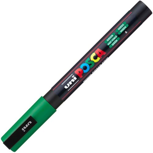 Marker uni pc-3m posca 09-13mm verde