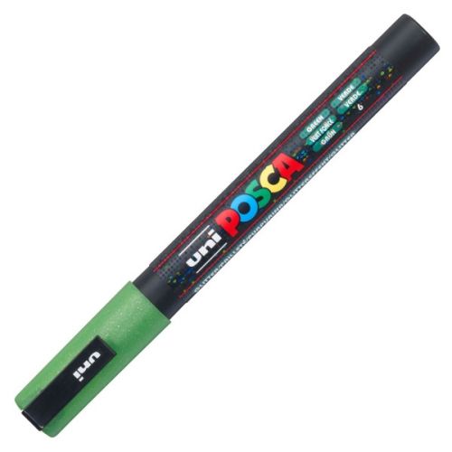 Marker uni pc-3m posca 09-13mm cu sclipici verde