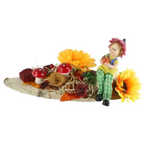 Aranjament de toamna cu figurina floarea soarelui 30x10cm