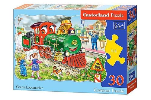 Puzzle 30 piese green locomotive castorland 3433