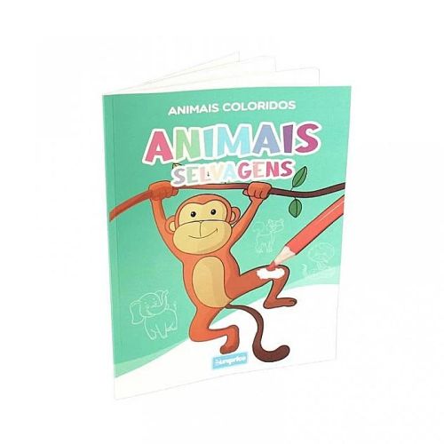 Carte de colorat colorful animals animale salbatice 