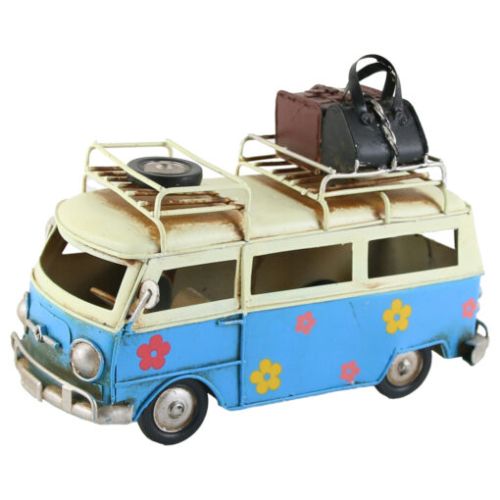 Autobuz hippie retro din metal 17x7x11cm mo204718